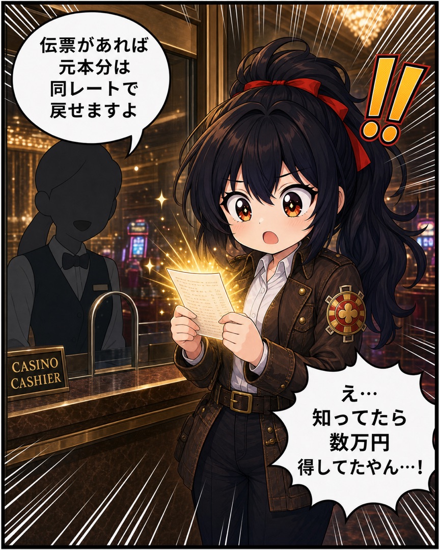 コマ3：伝票ルール発見！同レートで戻せる