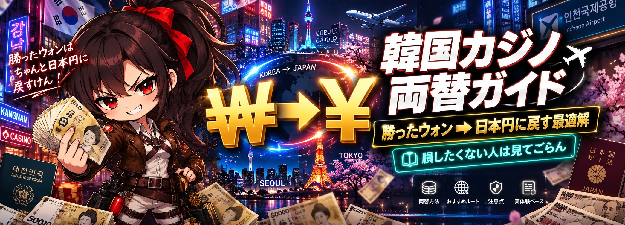 韓国カジノ両替ガイド｜ウォンを日本円に戻す最適解